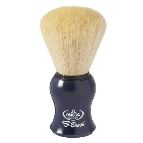 Omega S-Brush synthetic fiber shaving brush, ABS plastic handle. Assorted colors-0