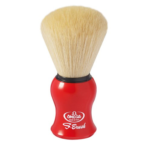 Omega S-Brush synthetic fiber shaving brush, ABS plastic handle. Assorted colors-1