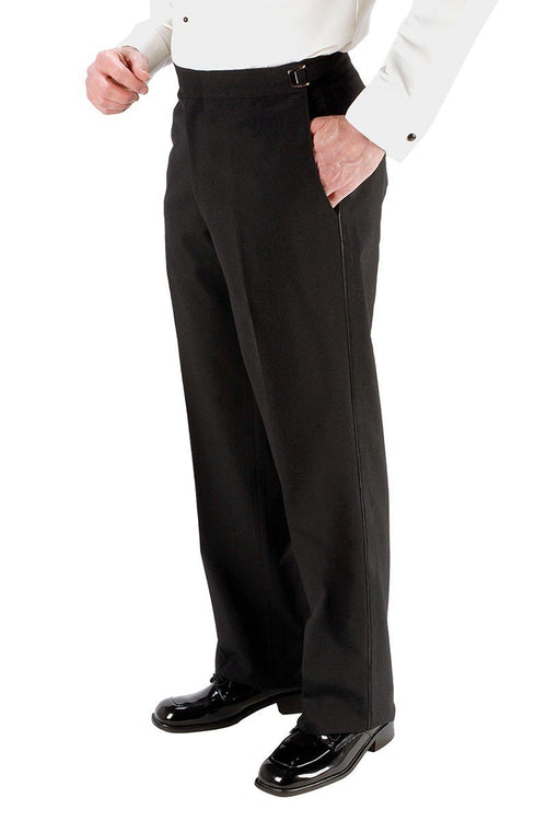 "Anthony" Black Vitale Barberis Italian Wool Tuxedo Pants - Luxe and kind