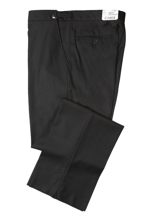 "Anthony" Black Vitale Barberis Italian Wool Tuxedo Pants - Luxe and kind