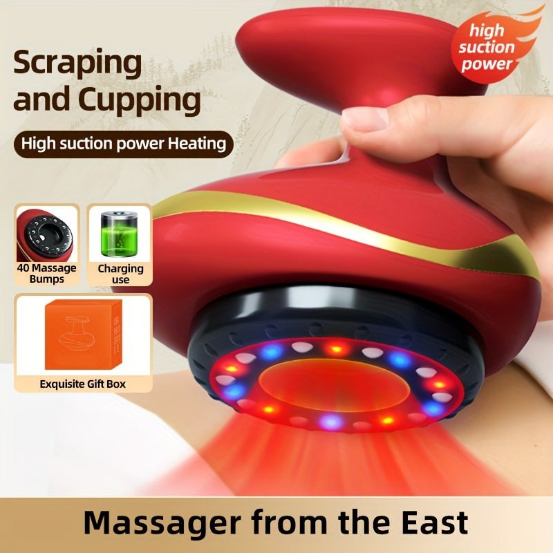 Electric Vacuum Cupping Massage Device with Heating(Red) - Luxe and kind