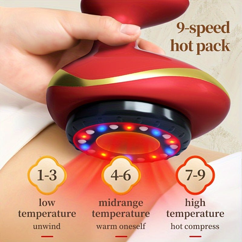 Electric Vacuum Cupping Massage Device with Heating(Red) - Luxe and kind