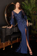 Long Bell Sleeve Lace & Satin Gown - Luxe and kind