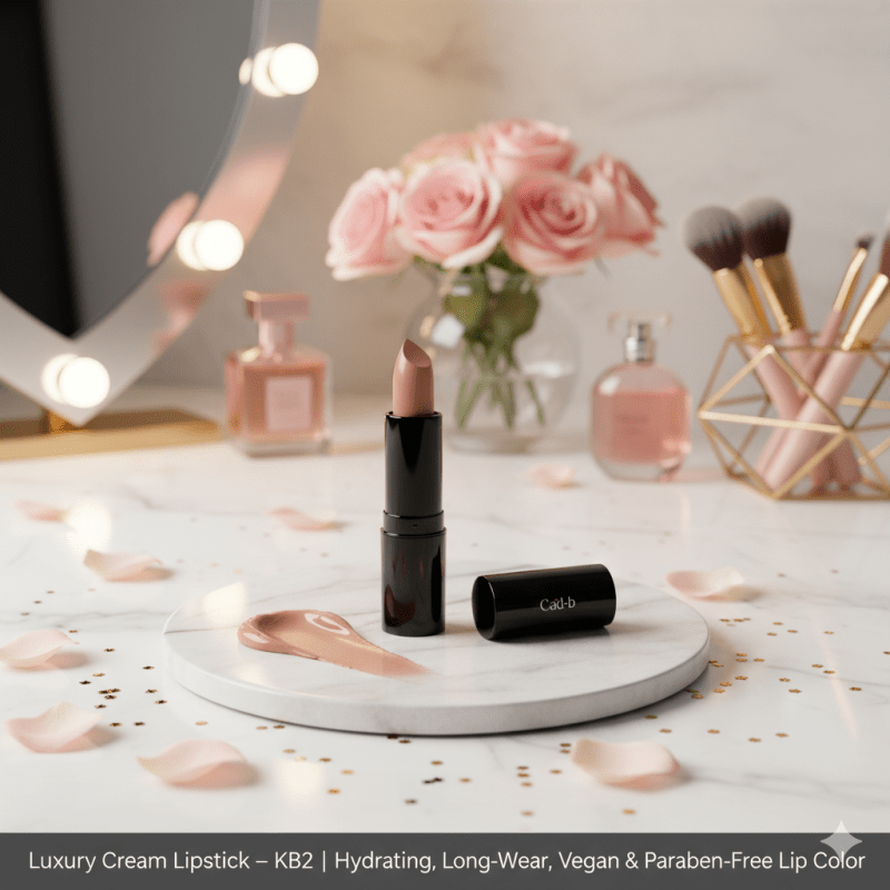 Luxury Cream Lipstick – Naughty Nude – KB2 | Hydrating, Long-Wear, Vegan & Paraben-Free Lip Color - Luxe and kind