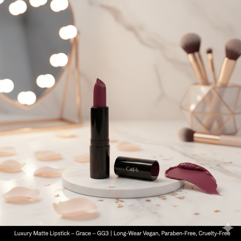 Luxury Matte Lipstick – Grace – GG3 | Long-Wear, Vegan, Paraben-Free, Cruelty-Free - Luxe and kind
