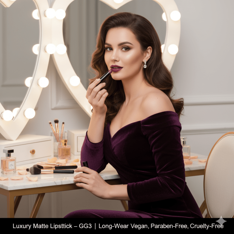 Luxury Matte Lipstick – Grace – GG3 | Long-Wear, Vegan, Paraben-Free, Cruelty-Free - Luxe and kind