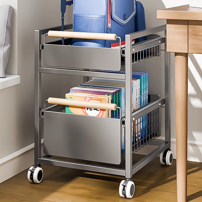 Mobile Book Bag Storage Rack Trolley - Luxe and kind
