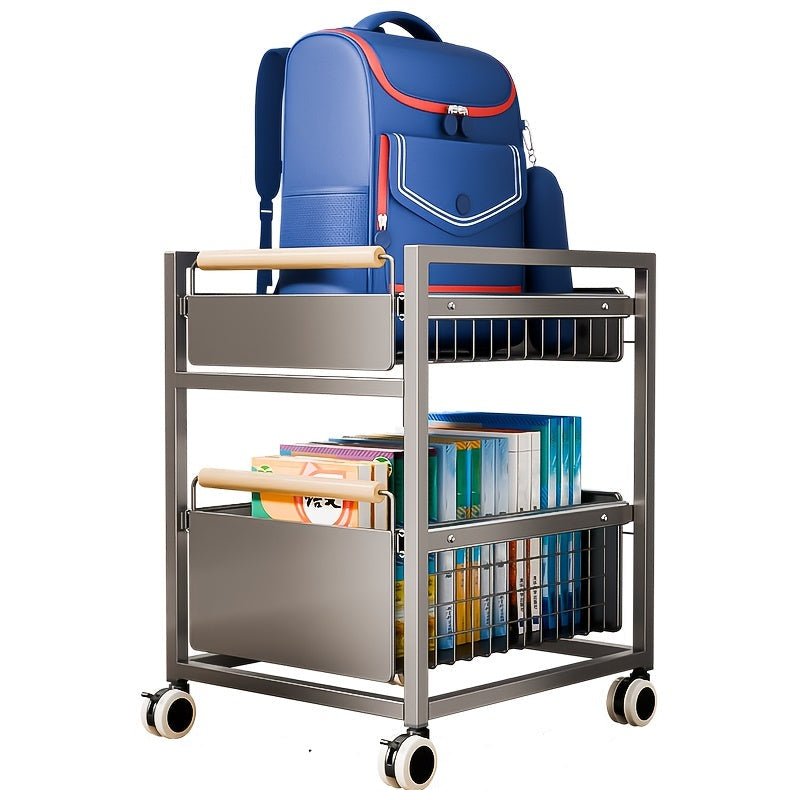 Mobile Book Bag Storage Rack Trolley - Luxe and kind