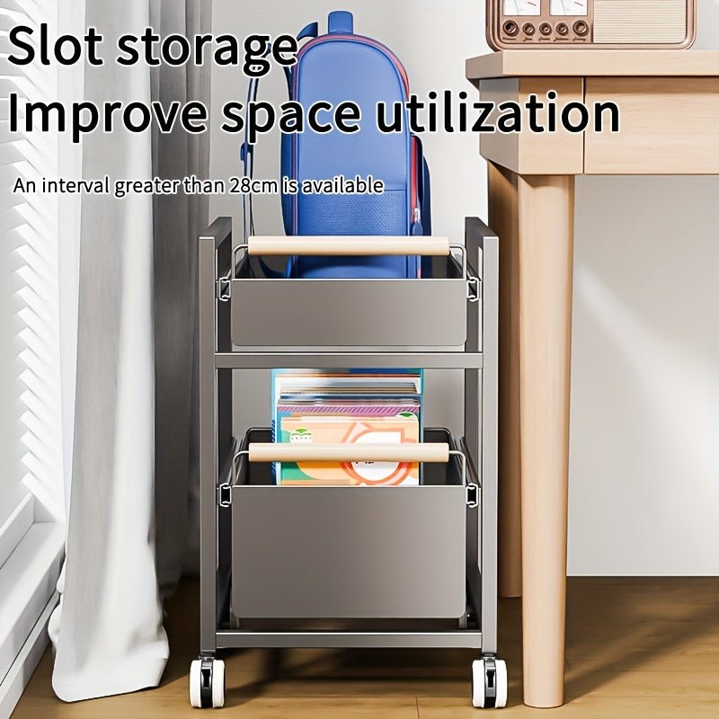 Mobile Book Bag Storage Rack Trolley - Luxe and kind