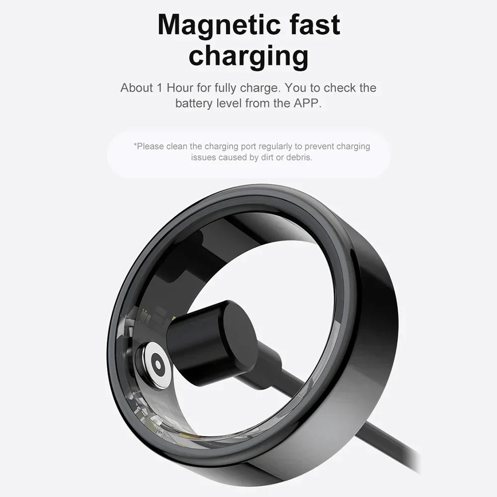Titanium Steel Smart Ring with Health Monitoring, IP68 Waterproof, and Multi-sport Modes - Luxe and kind